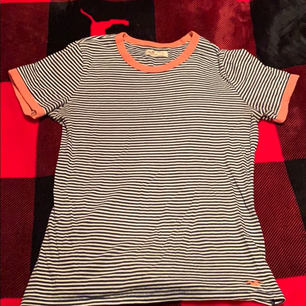 Dark navy blue striped Hollister shirt